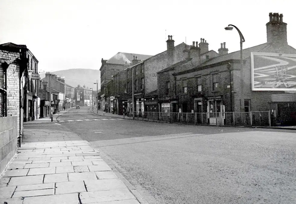 View Bank Street Rawtenstall 1960's from Market Side