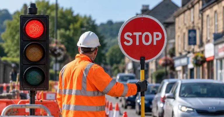 Roadworks in Rawtenstall